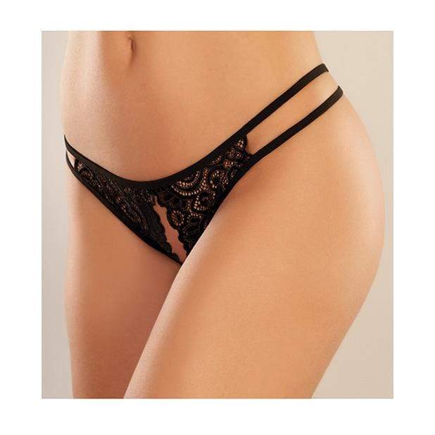 Allure Lingerie - Adore Lovestruck Crotchless Panty O/S (Black) ALL1019 CherryAffairs