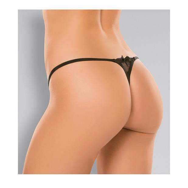Allure Lingerie - Adore Pixie Thong Panty O/S (Black) ALL1005 CherryAffairs