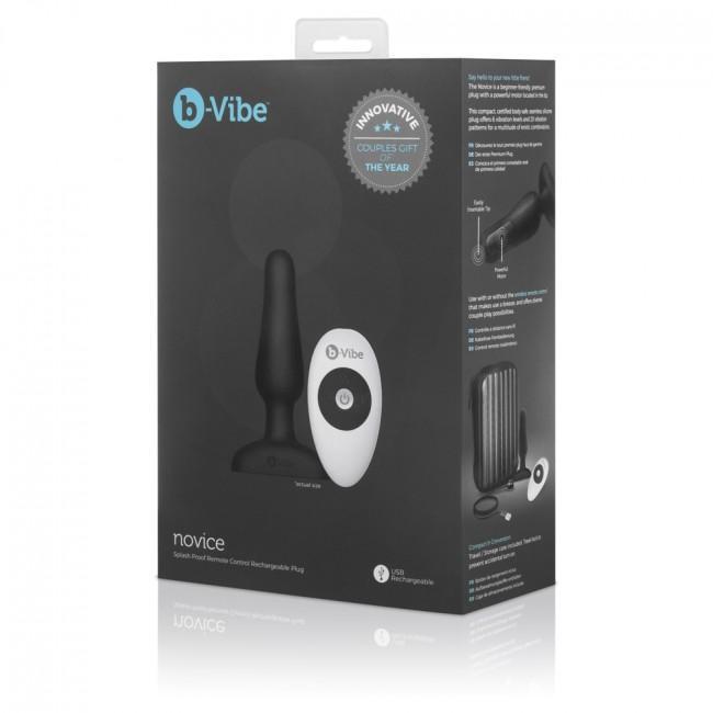 B-Vibe - Novice Remote Control Rechargeable Anal Plug (Black) BV1004 CherryAffairs