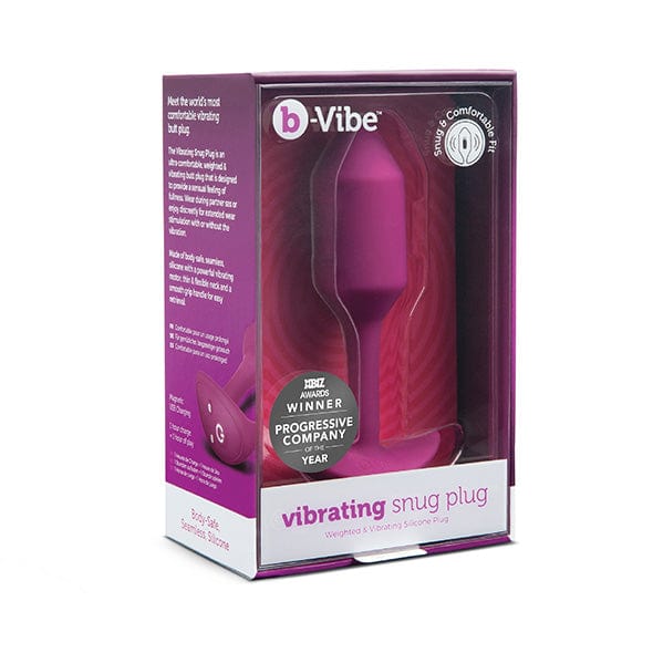 B-Vibe - Vibrating Silicone Weighted Snug Anal Plug M 112 g (Rose) BV1015 CherryAffairs