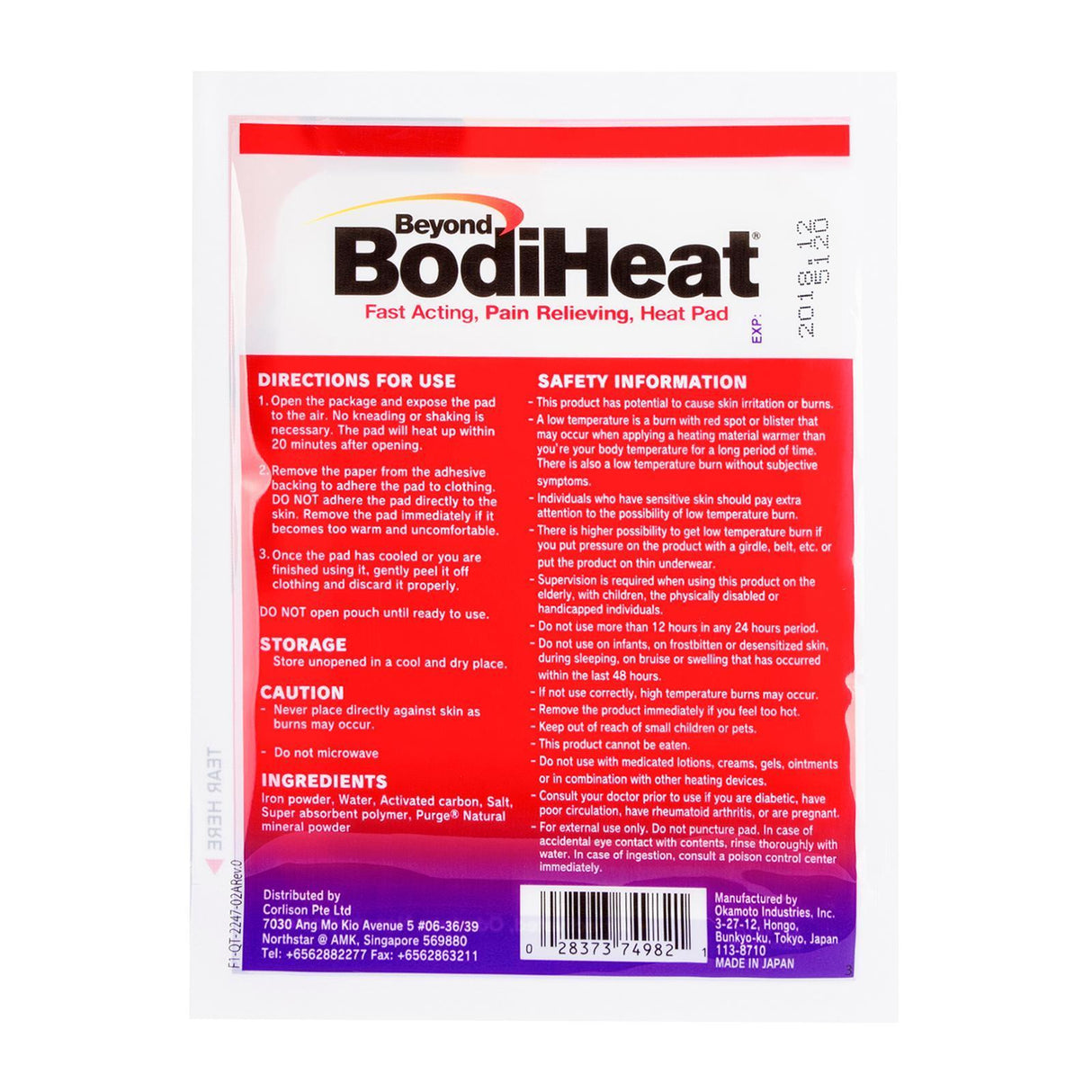 Beyond Bodi Heat - Non Medicated Heat Pack Single (White) BBH1001 CherryAffairs