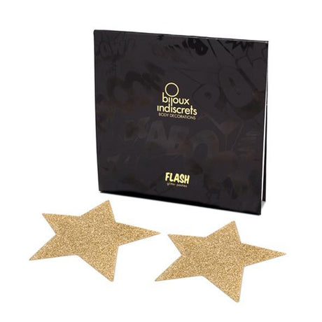 Bijoux Indiscrets - Flash Star Nipple Covers Pasties (Gold) BI1009 CherryAffairs