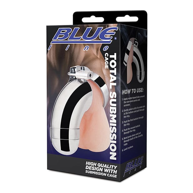 Blue Line - Total Submission Chastity Cock Cage (Silver) BL1014 CherryAffairs