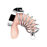 Blue Line - Urethral Play Chastity Cock Cage (Silver) BL1012 CherryAffairs