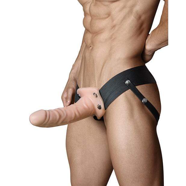 Blush Novelties - Dr Skin Hollow Strap On 6" (Beige)    Strap On with Hollow Dildo for Male (Non Vibration)