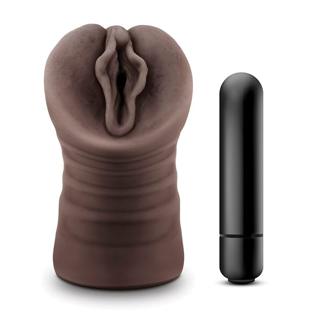 Blush Novelties - Hot Chocolate Alexis Vibrating Stroker Masturbator (Chocolate) BN1139 CherryAffairs