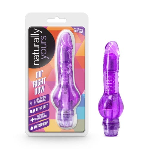 Blush Novelties - Naturally Yours Mr Right Now Vibrating Realistic Dildo 6.5" (Purple) BN1130 CherryAffairs