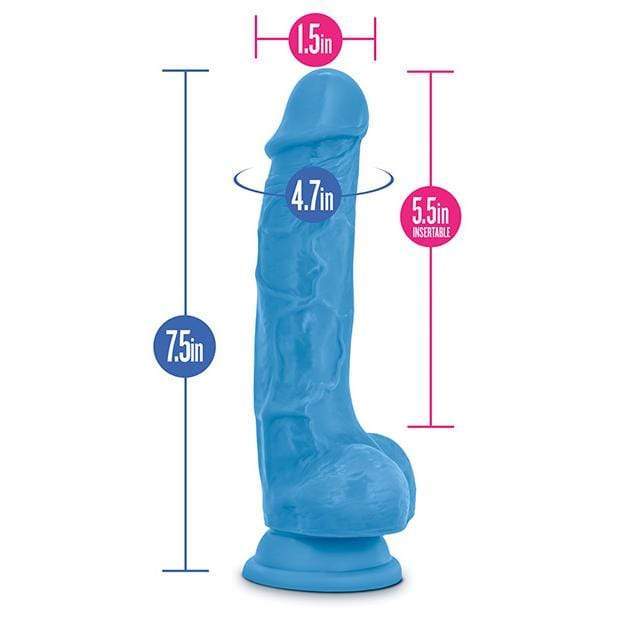 Blush Novelties - Neo Dual Density Realistic Cock with Balls 7.5" (Blue) BN1074 CherryAffairs