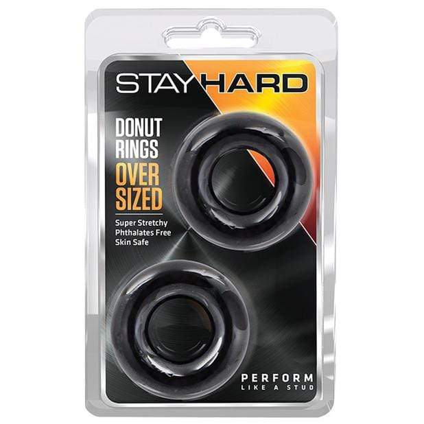 Blush Novelties - Stay Hard Donut Cock Rings Oversized Pack of 2 (Black) BN1100 CherryAffairs