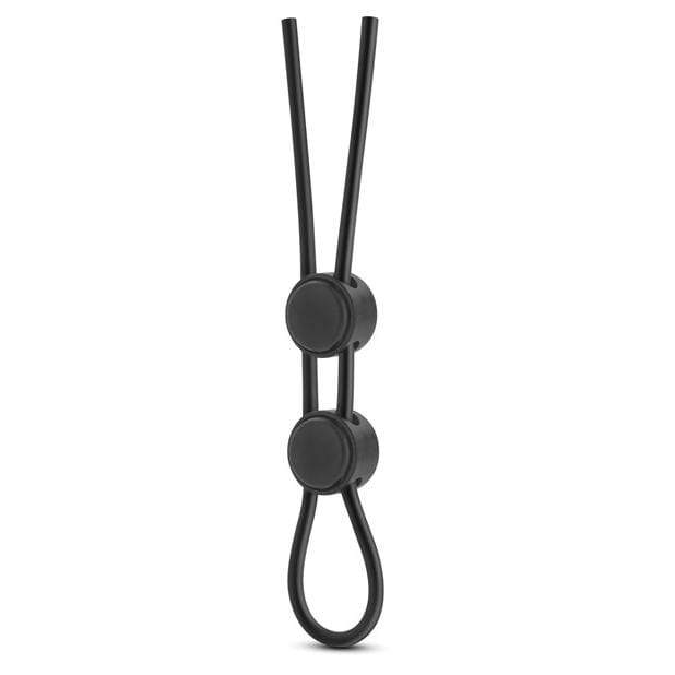 Blush Novelties - Stay Hard Silicone Double Loop Cock Ring (Black)    Silicone Cock Ring (Non Vibration)
