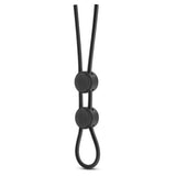 Blush Novelties - Stay Hard Silicone Double Loop Cock Ring (Black)    Silicone Cock Ring (Non Vibration)