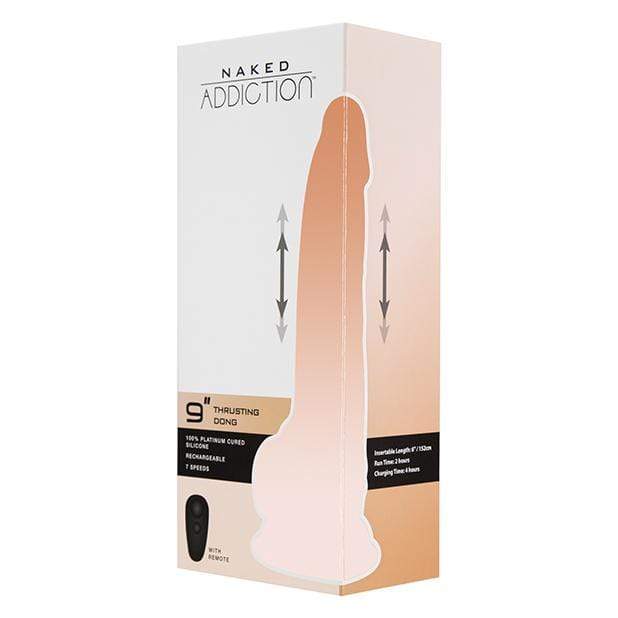 BMS - Naked Addiction Thrusting Dong  9" (Beige)    Realistic Dildo with suction cup (Vibration) Rechargeable