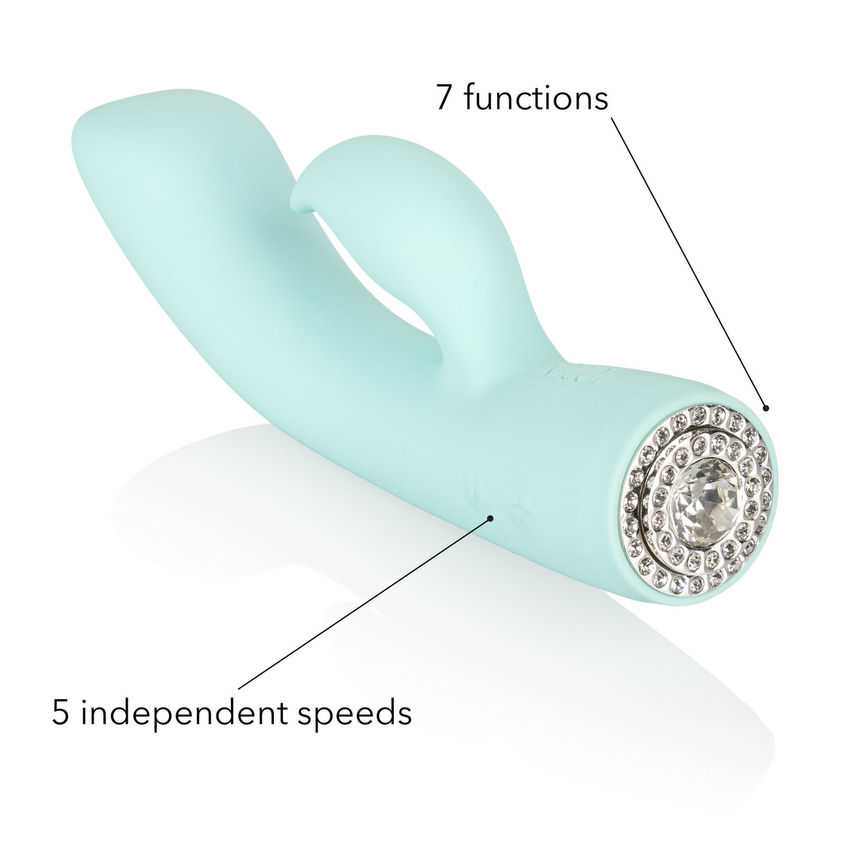 Calexotics - Pave Silicone Rabbit Vibrator Marilyn (Blue) CE1555 CherryAffairs