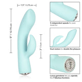 Calexotics - Pave Silicone Rabbit Vibrator Marilyn (Blue) CE1555 CherryAffairs