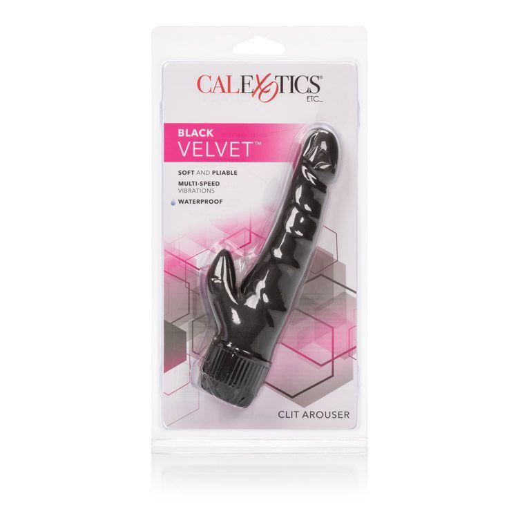 California Exotics - Black Velvet Clit Arouser Rabbit Vibrator (Black) CE1372 CherryAffairs