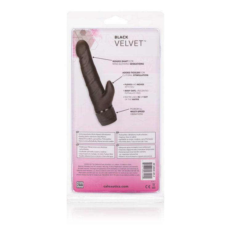California Exotics - Black Velvet Clit Arouser Rabbit Vibrator (Black) CE1372 CherryAffairs
