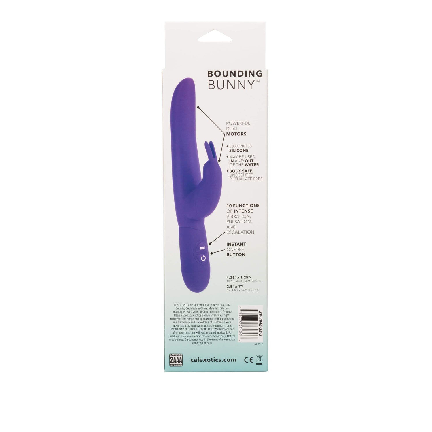 California Exotics - Bounding Bunny Rabbit Vibrator (Purple) CE1838 CherryAffairs