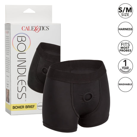 California Exotics - Boundless Boxer Brief Strap On Harness S/M (Black) CE1936 CherryAffairs