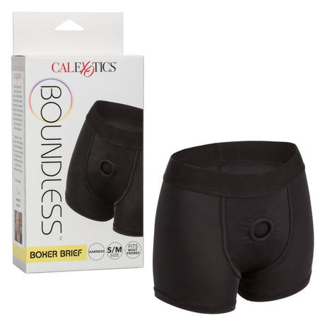 California Exotics - Boundless Boxer Brief Strap On Harness S/M (Black) CE1936 CherryAffairs