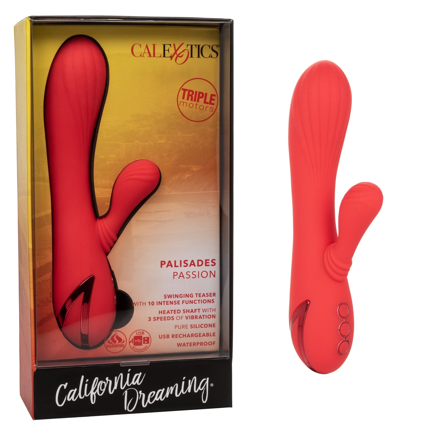 California Exotics - California Dreaming Palisades Passion Heat Swing Rabbit Vibrator (Red) CE1967 CherryAffairs