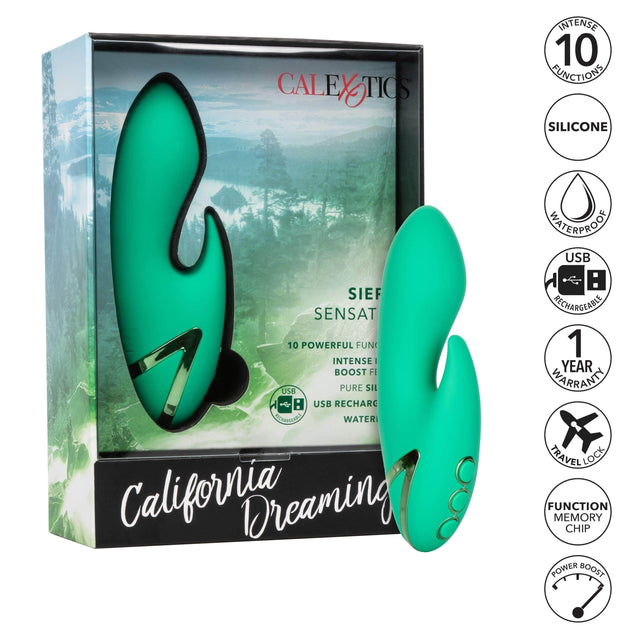 California Exotics - California Dreaming Sierra Sensation Rabbit Vibrator (Green) CE1687 CherryAffairs