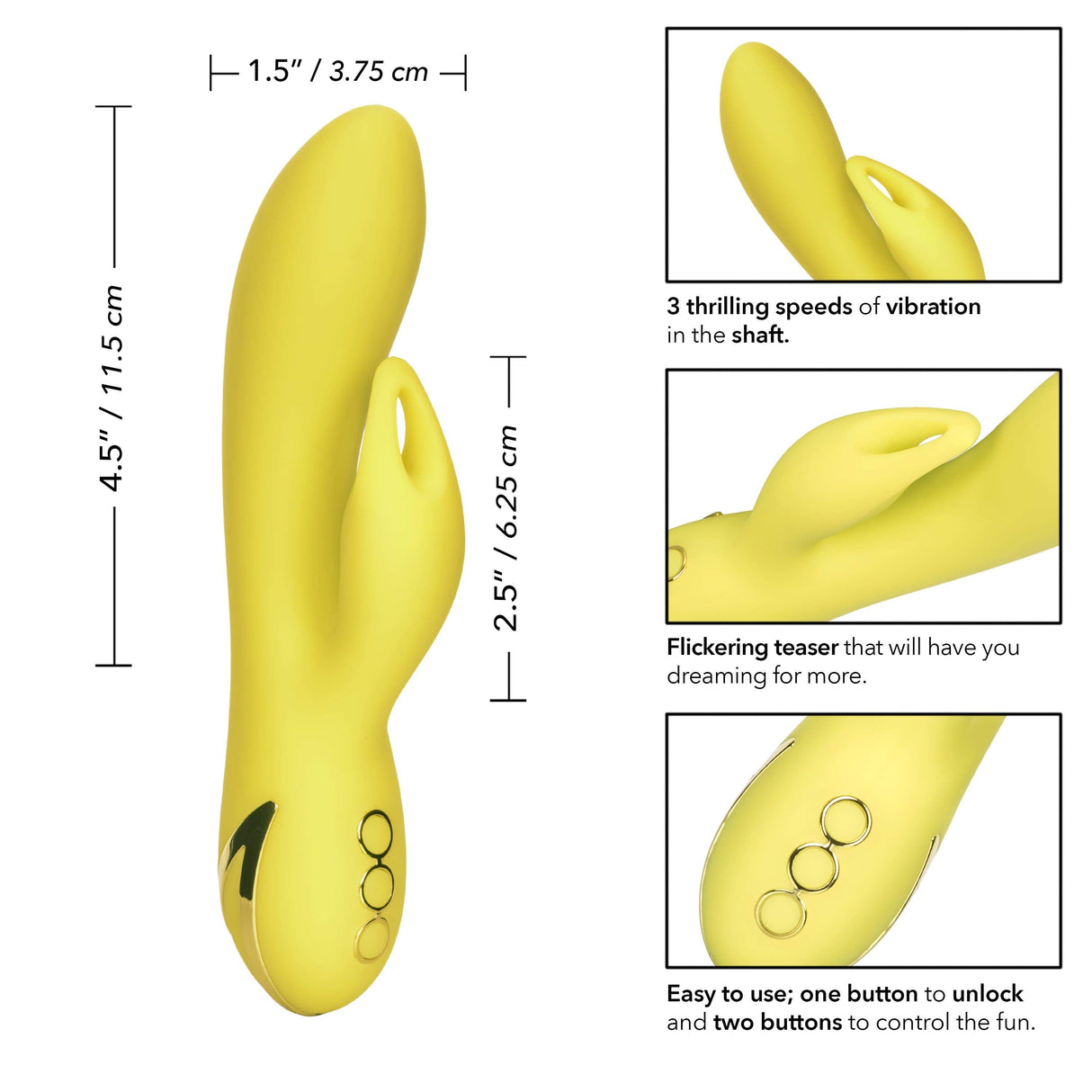California Exotics - California Dreaming Venice Vixen Rabbit Vibrator (Yellow) CE1828 CherryAffairs