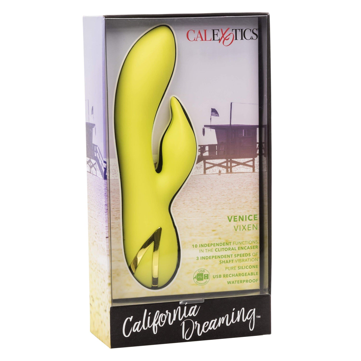 California Exotics - California Dreaming Venice Vixen Rabbit Vibrator (Yellow) CE1828 CherryAffairs