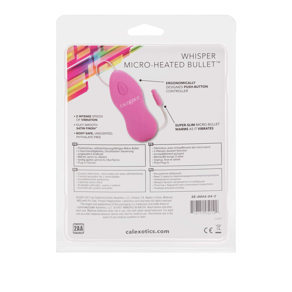 California Exotics - Classic Remote Whisper Micro Heated Bullet Vibrator (Pink) CE1768 CherryAffairs