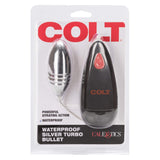 California Exotics - COLT Waterproof Silver Turbo Bullet Vibrator with Remote (Silver) CE1860 CherryAffairs