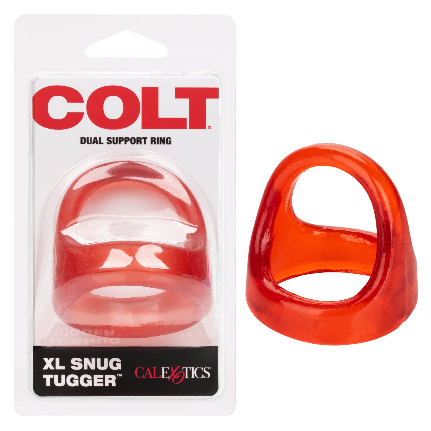California Exotics - COLT XL Snug Tugger Dual Support Cock Ring (Red) CE1920 CherryAffairs