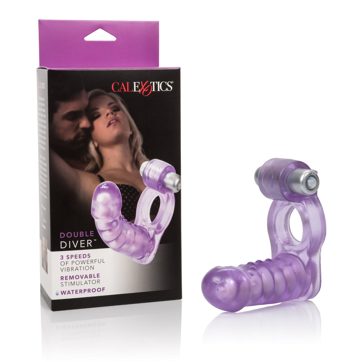California Exotics - Double Diver Vibrating Cock Ring (Purple) CE1463 CherryAffairs