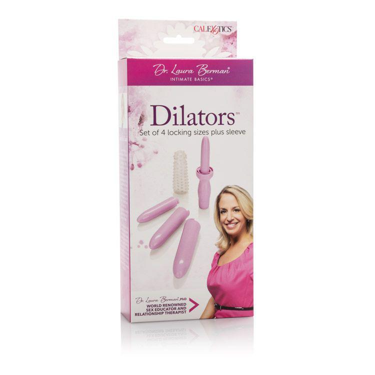 California Exotics - Dr. Laura Berman Dilators Set Of 4 Locking Sizes Plus Sleeve (Purple) CE1422 CherryAffairs