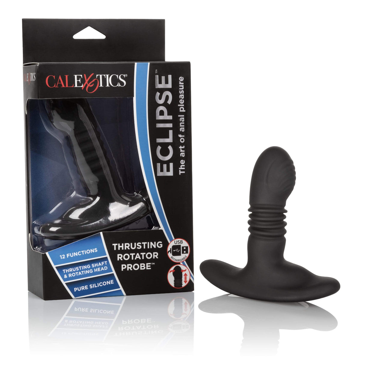 California Exotics - Eclipse Thrusting Rotator Probe Massager (Black) CE1679 CherryAffairs