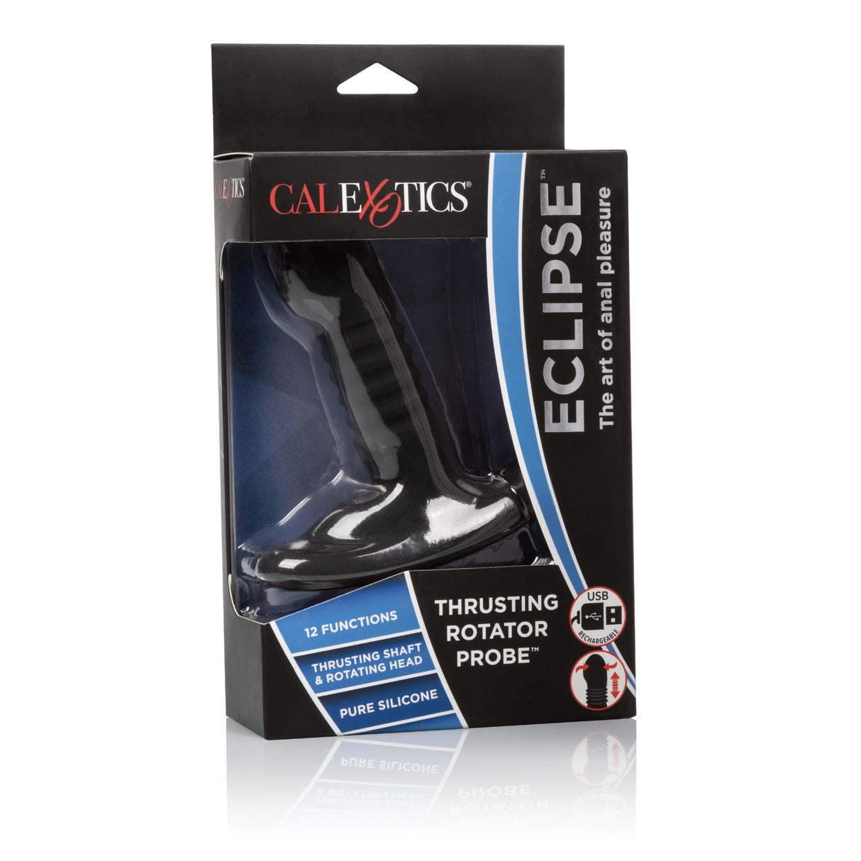 California Exotics - Eclipse Thrusting Rotator Probe Massager (Black) CE1679 CherryAffairs