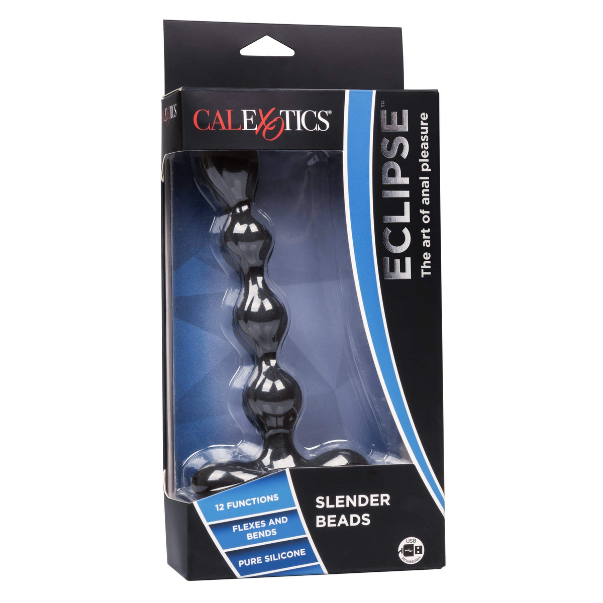 California Exotics - Eclipse Vibrating Slender Anal Beads (Black) CE1683 CherryAffairs