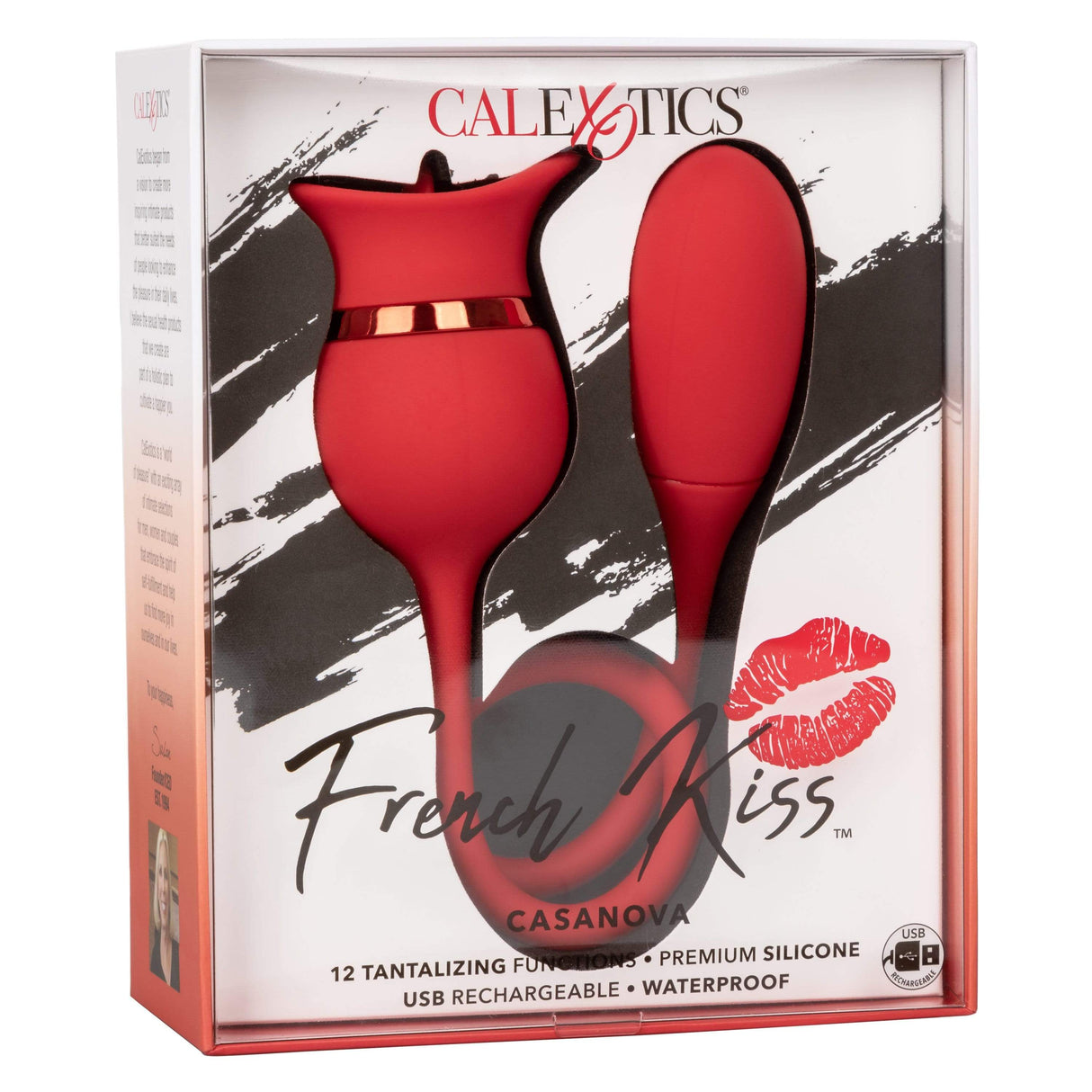 California Exotics - French Kiss Casanova Egg and Clit Massager (Red) CE1778 CherryAffairs
