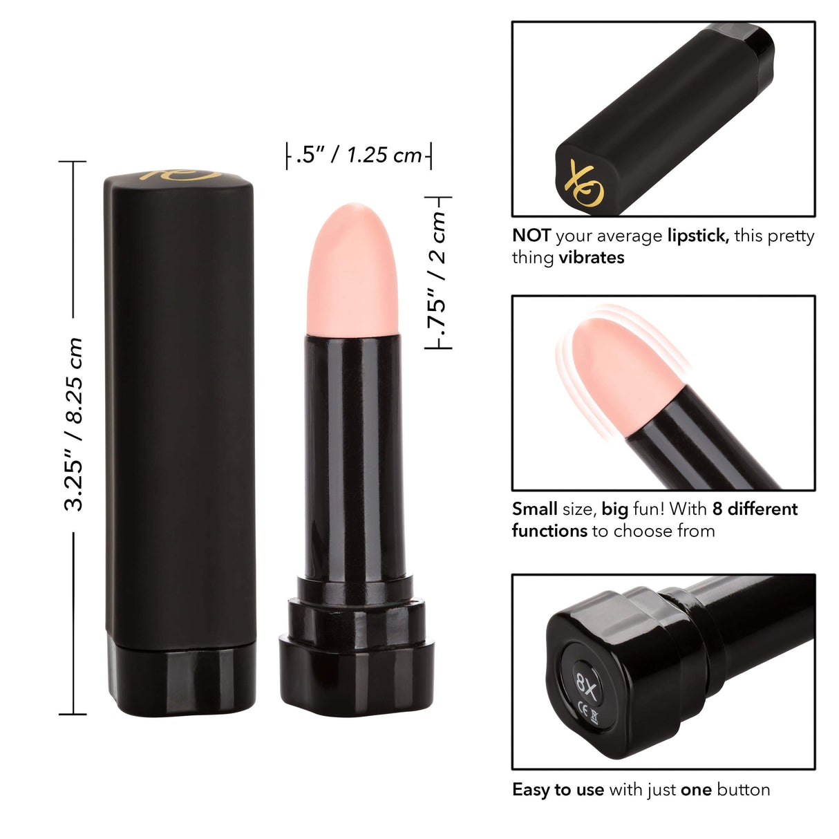 California Exotics - Hide and Play Wireless Discreet Lipstick Vibrator (Black) CE1752 CherryAffairs