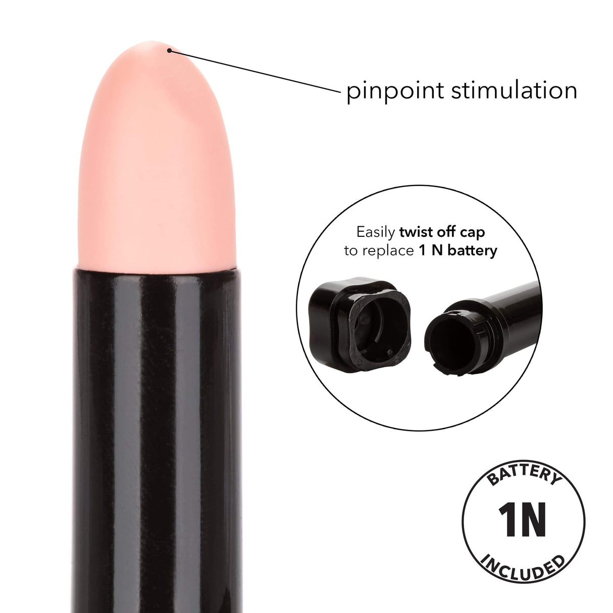 California Exotics - Hide and Play Wireless Discreet Lipstick Vibrator (Black) CE1752 CherryAffairs