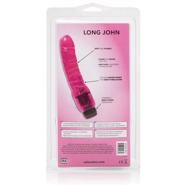 California Exotics - Hot Pinks Long John Vibrating Dildo 8&quot; (Pink) CE1323 CherryAffairs