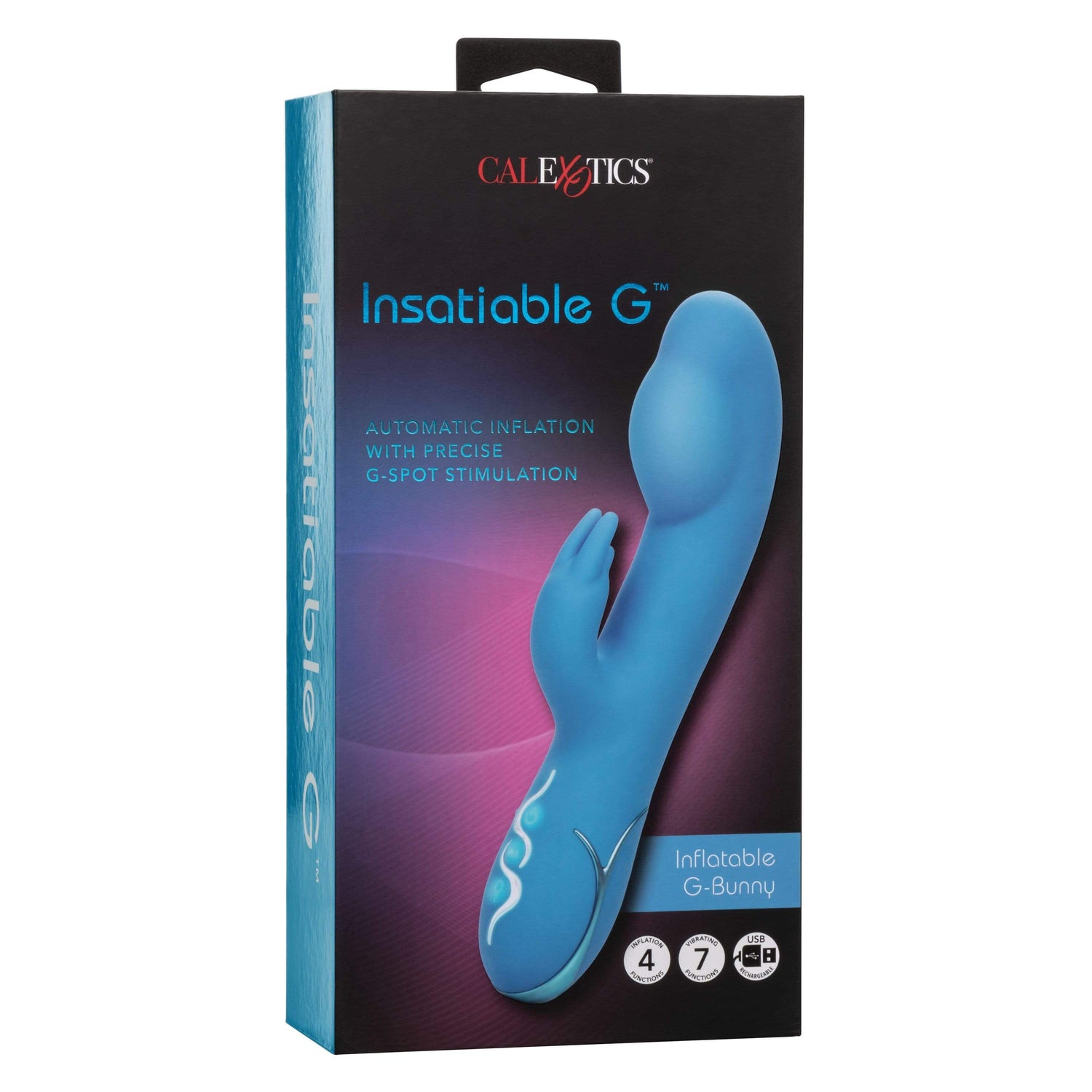 California Exotics - Insatiable G Inflatable G Bunny Vibrator (Blue)    Rabbit Dildo (Vibration) Rechargeable