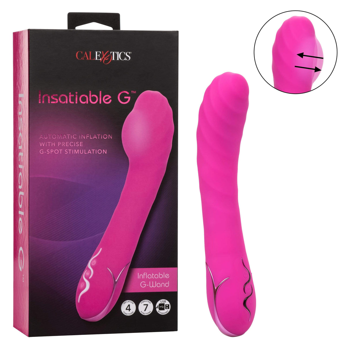 California Exotics - Insatiable G Inflatable G Spot Vibrator (Pink)    G Spot Dildo (Vibration) Rechargeable