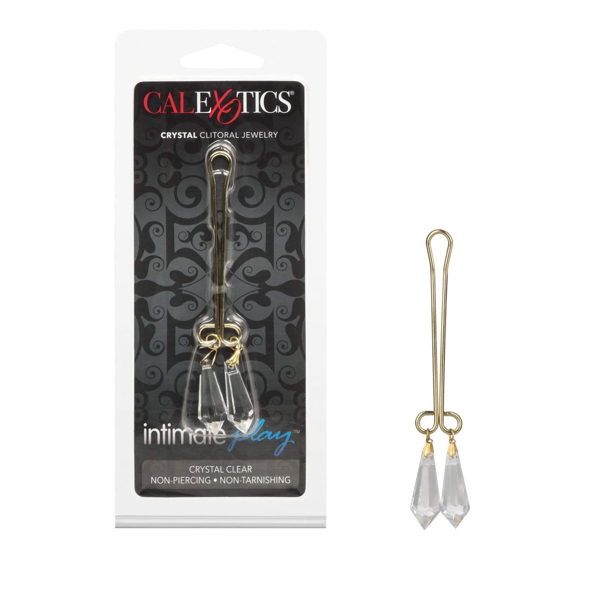 California Exotics - Intimate Play Crystal Clitoral Jewelry Clamp (Gold) CE1822 CherryAffairs