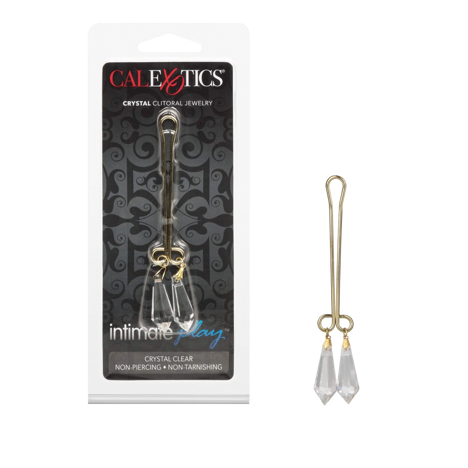 California Exotics - Intimate Play Crystal Clitoral Jewelry Clamp (Gold) CE1822 CherryAffairs