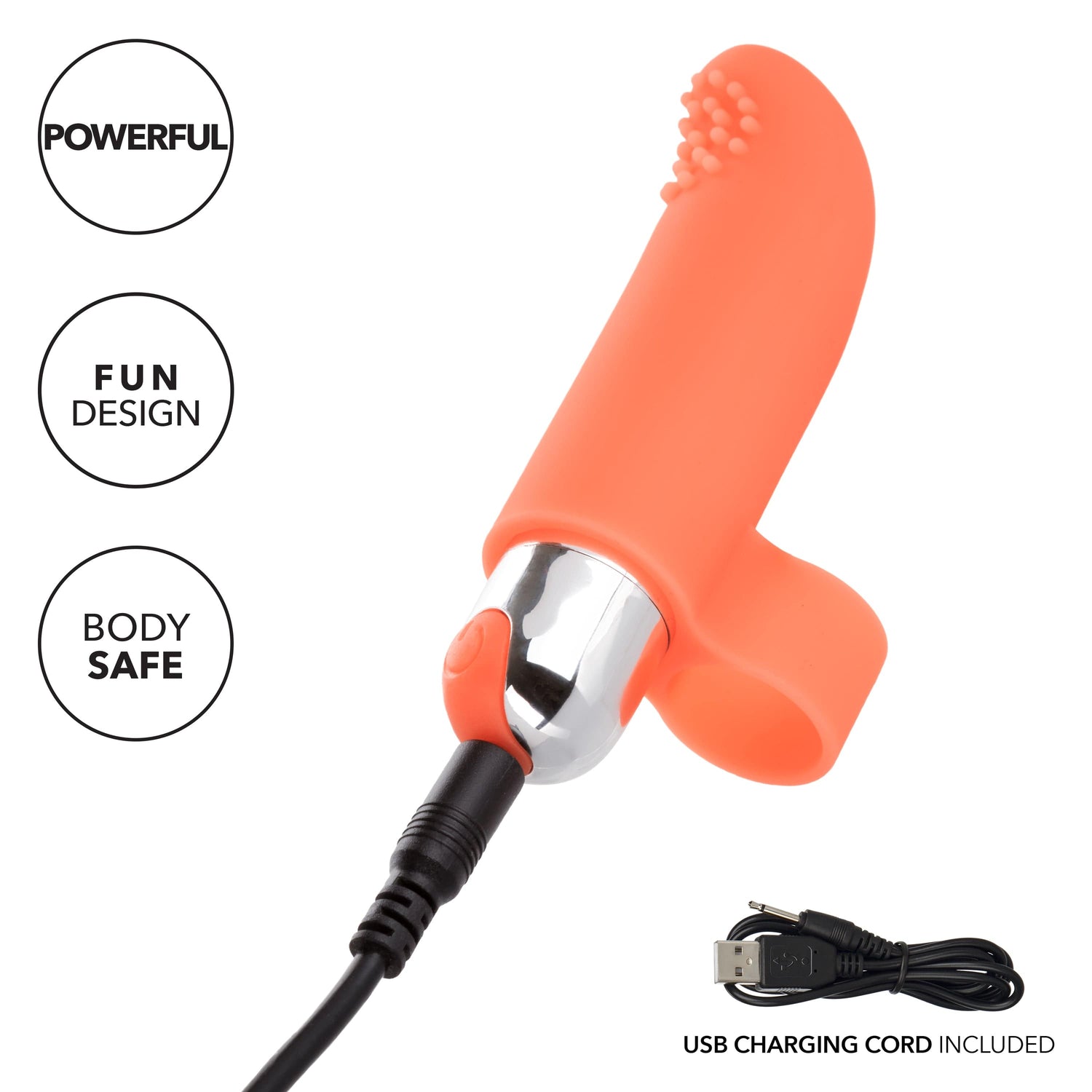 California Exotics - Intimate Play Rechargeable Finger Tickler Clit Massager (Orange) CE1927 CherryAffairs
