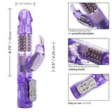 California Exotics - Jack Rabbit Waterproof 5 Rows Jack Rabbit Vibrator (Purple) CE1785 CherryAffairs