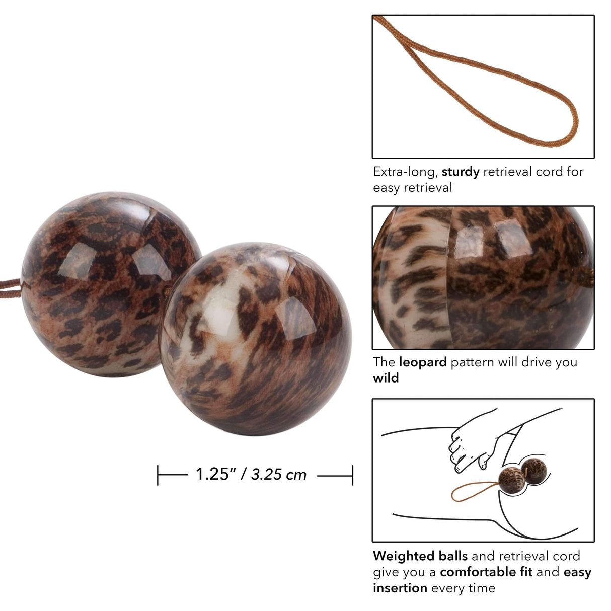 California Exotics - Leopard Duotone Weighted Kegel Balls (Leopard) CE1800 CherryAffairs