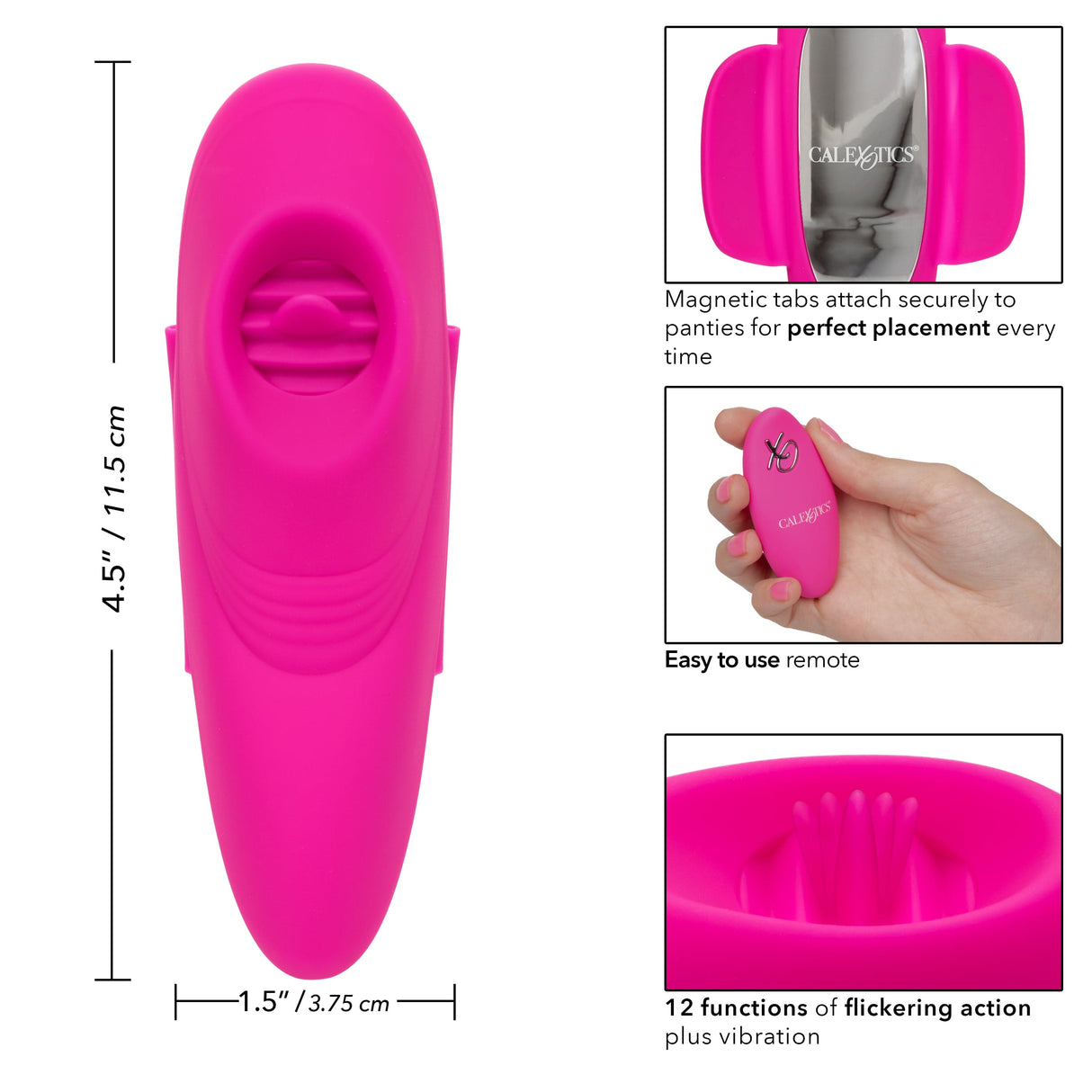 California Exotics - Lock N Play Remote Flicker Panty Teaser Vibrator (Pink) CE1962 CherryAffairs