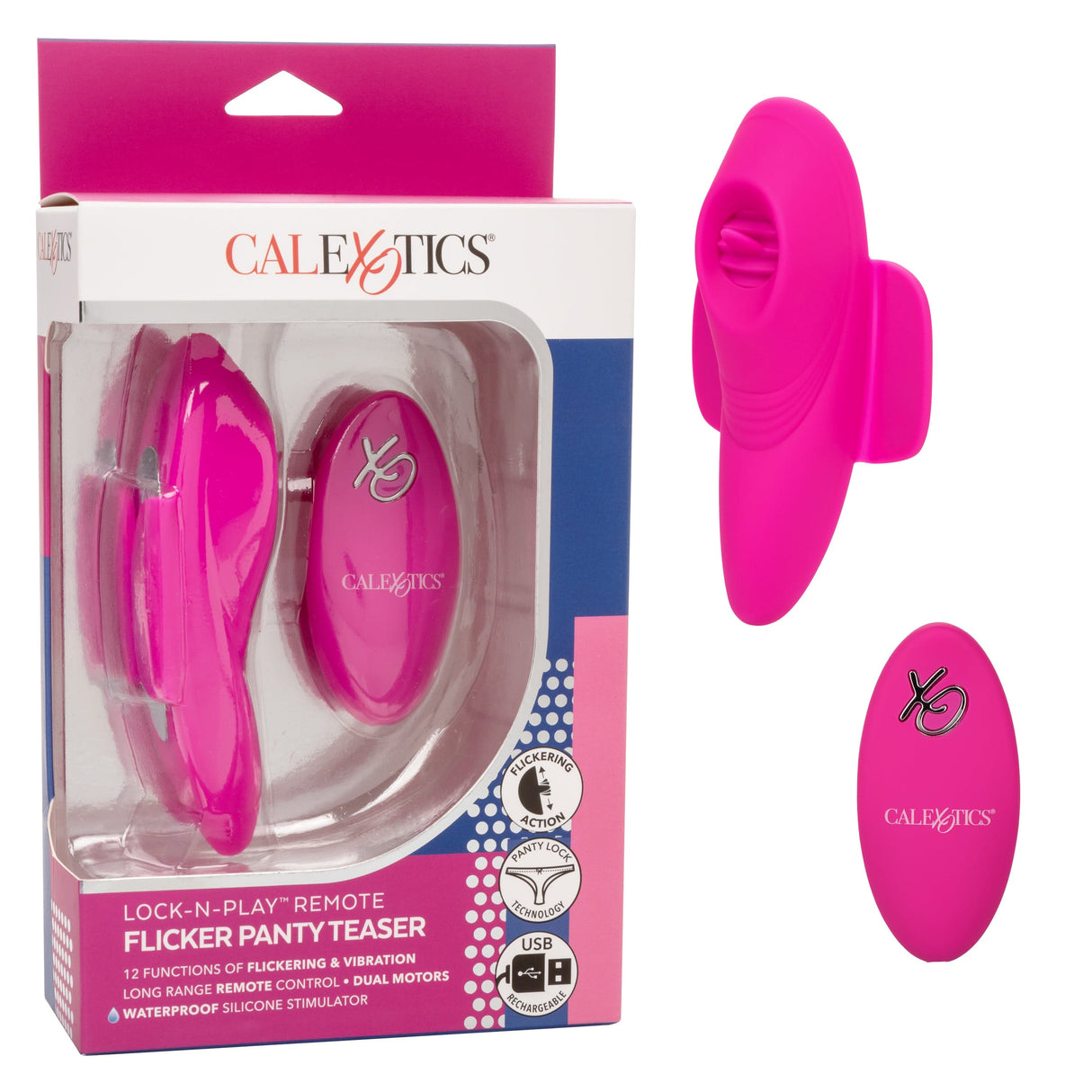 California Exotics - Lock N Play Remote Flicker Panty Teaser Vibrator (Pink) CE1962 CherryAffairs