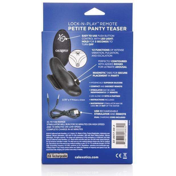 California Exotics - Lock N Play Remote Panty Vibrator Petite (Black) CE1346 CherryAffairs