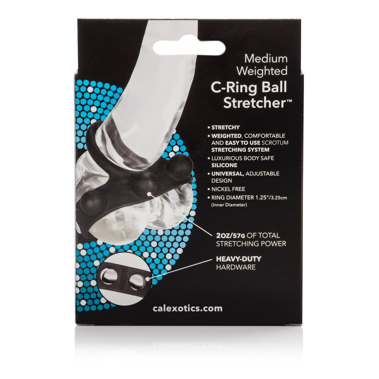 California Exotics - Medium Weighted C Ring Ball Stretcher Cock Ring (Black) CE1504 CherryAffairs